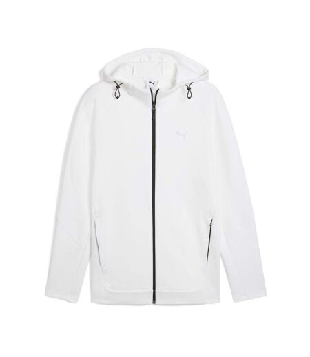 Sweat zippé blanc homme puma evostripes