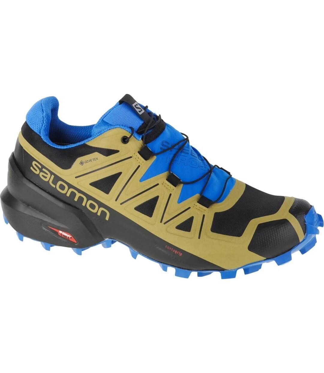 Chaussures Course À Pied Speedcross Gtx Homme Bleu Vert Salmon-1