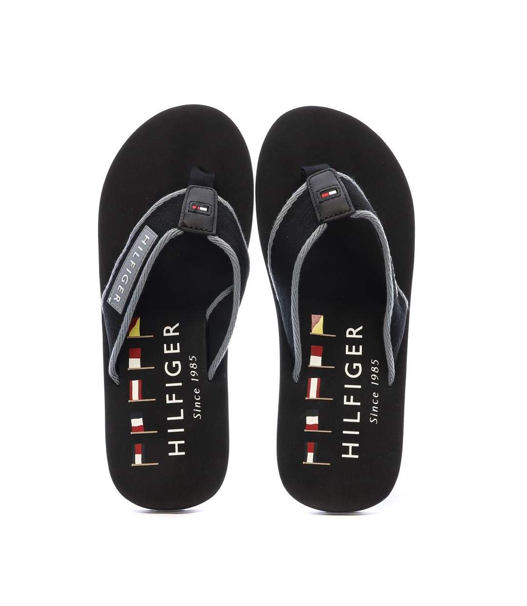 Tongs noires/grises homme tommy hilfiger patch - 40-3