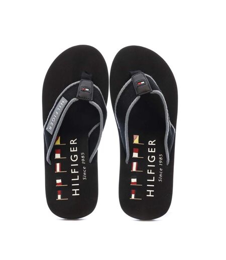 Tongs noires/grises homme tommy hilfiger patch - 40