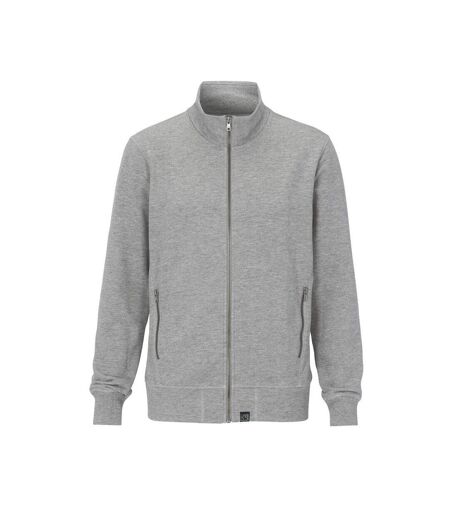 Mens French Terry Full Zip Jacket Grey Melange Cottover