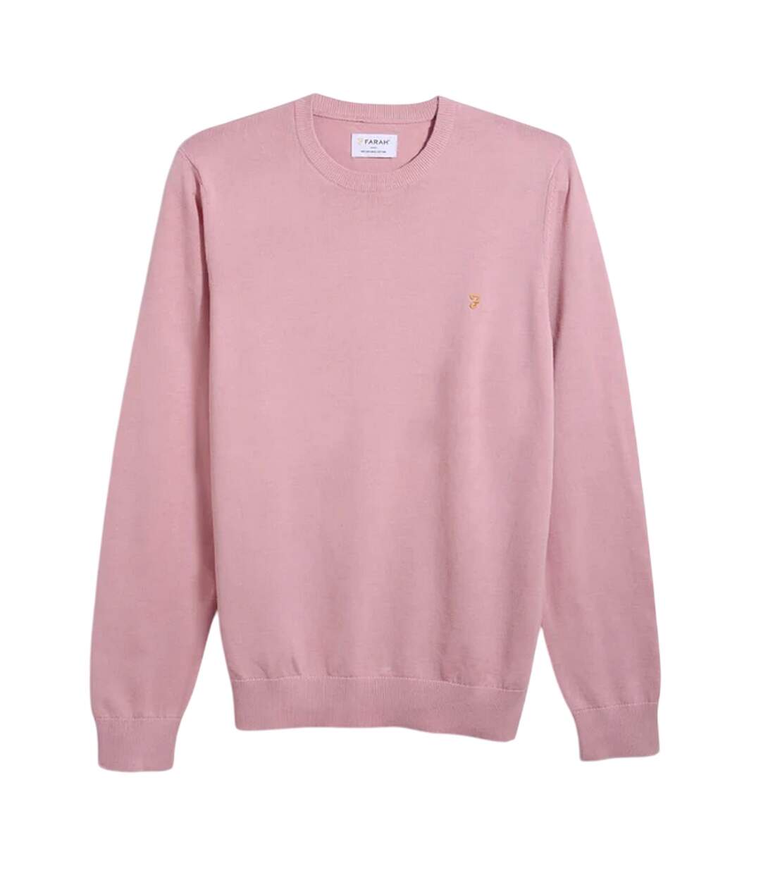 Mens Mullen Crew Neck Relaxed Fit Sweatshirt Pink Farah-1