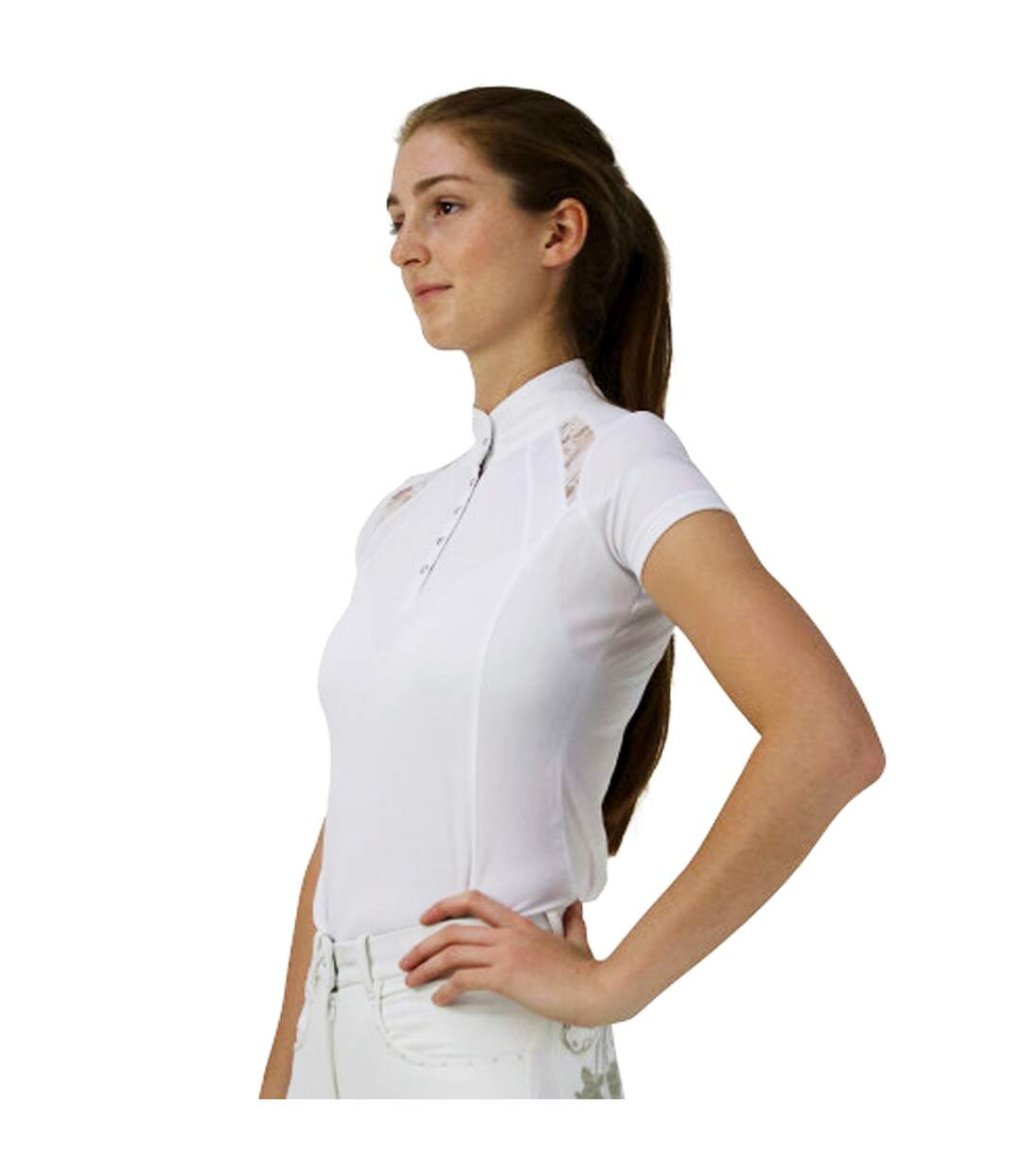 Womens/ladies laila lace show shirt white HyFASHION