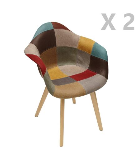 2 Fauteuils design scandinave Patchwork