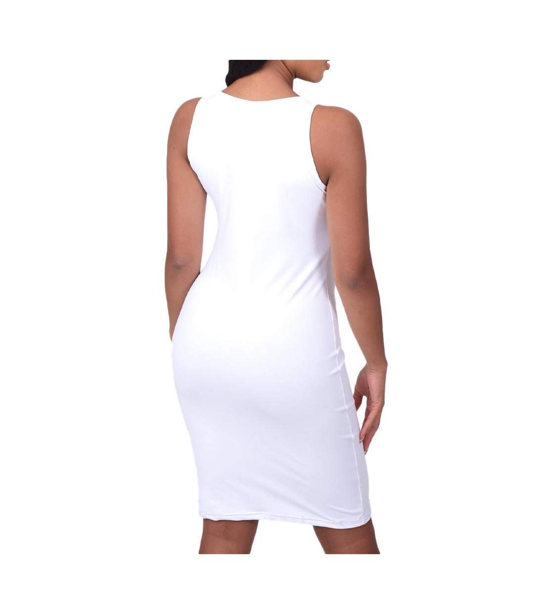 Robe Débardeur Blanc Femme Papillon - S-2