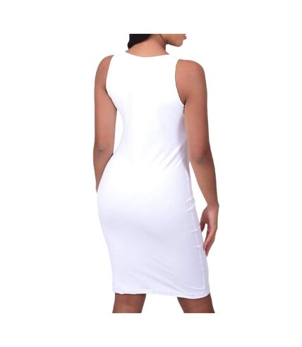 Robe Débardeur Blanc Femme Papillon - M