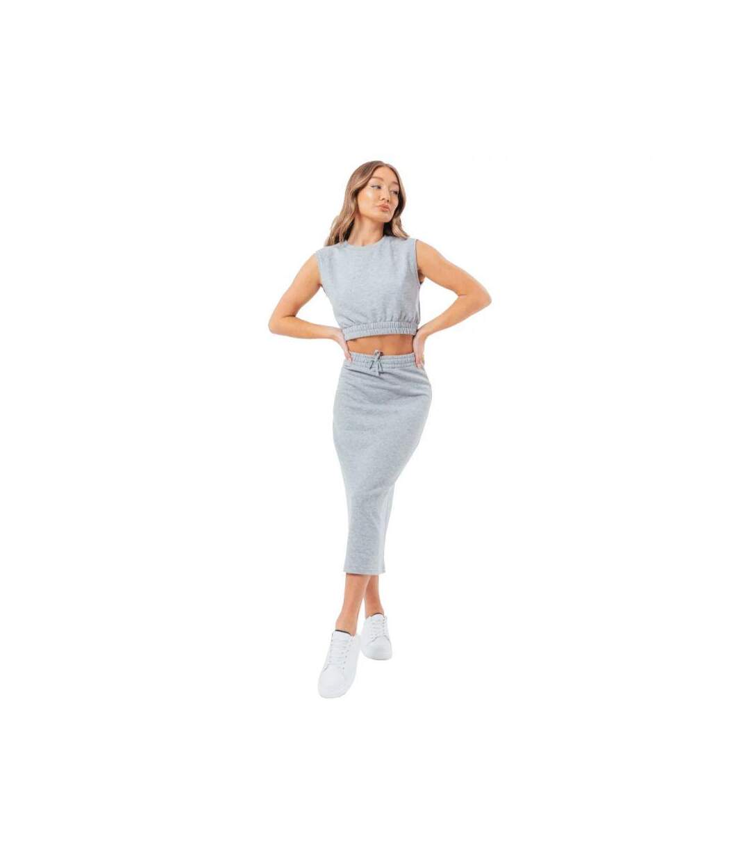 Ensemble Haut & Jupe Femme Gris Just Hype-4