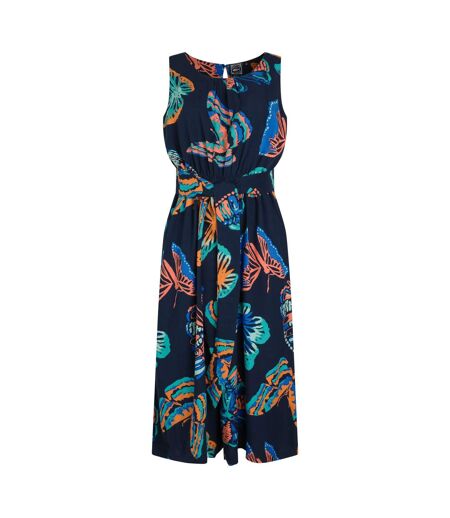 Womens/ladies nalani butterfly eco liva jumpsuit dark blue Weird Fish
