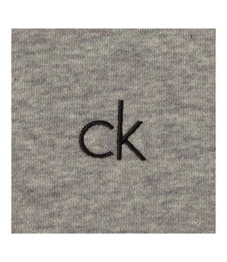 Pull Motif/style Logo Brodé Homme Gris Chiné Calvin Klein