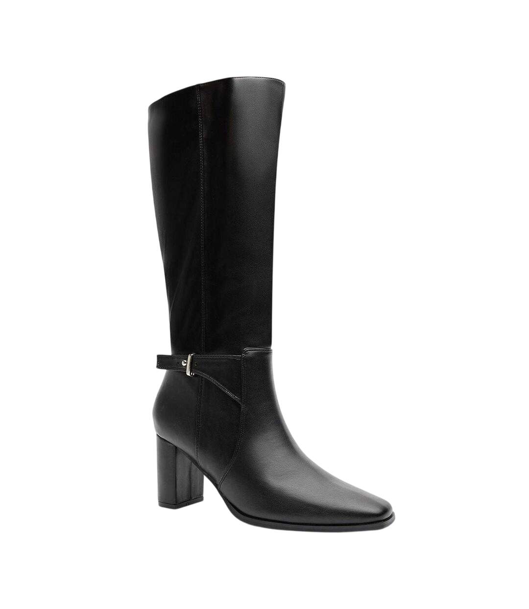 Womens/ladies Wynne Block Heel Knee-high Boots Black Where´s That From-1