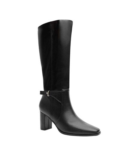Womens/ladies Wynne Block Heel Knee-high Boots Black Where´s That From