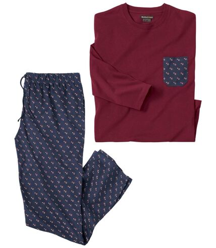 Men's Burgundy & Navy Pyjamas 
