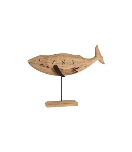 Statuette Déco en Bois Baleine 74cm Naturel