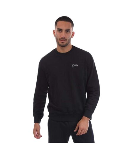Sweat Manches Longues Homme Bleu Marine Foncé Emporio Armani EA7