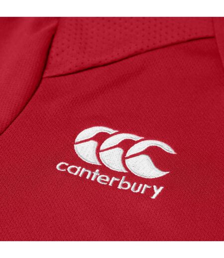 Womens/ladies Club Dry Polo Shirt Flag Red Canterbury