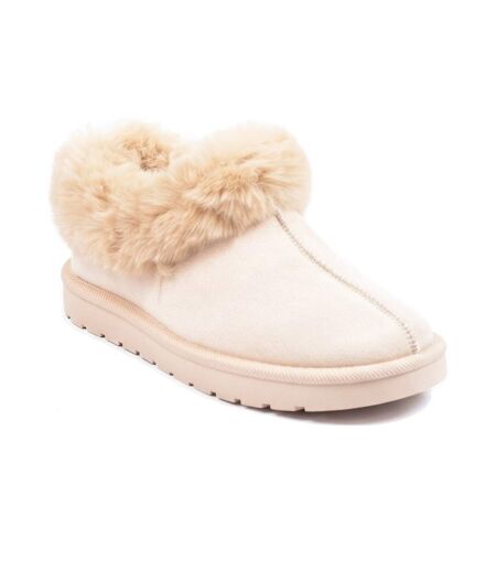 OZABI Pantoufles Femme Hiver Scandinave, Semelle Crantée Intérieur Extérieur