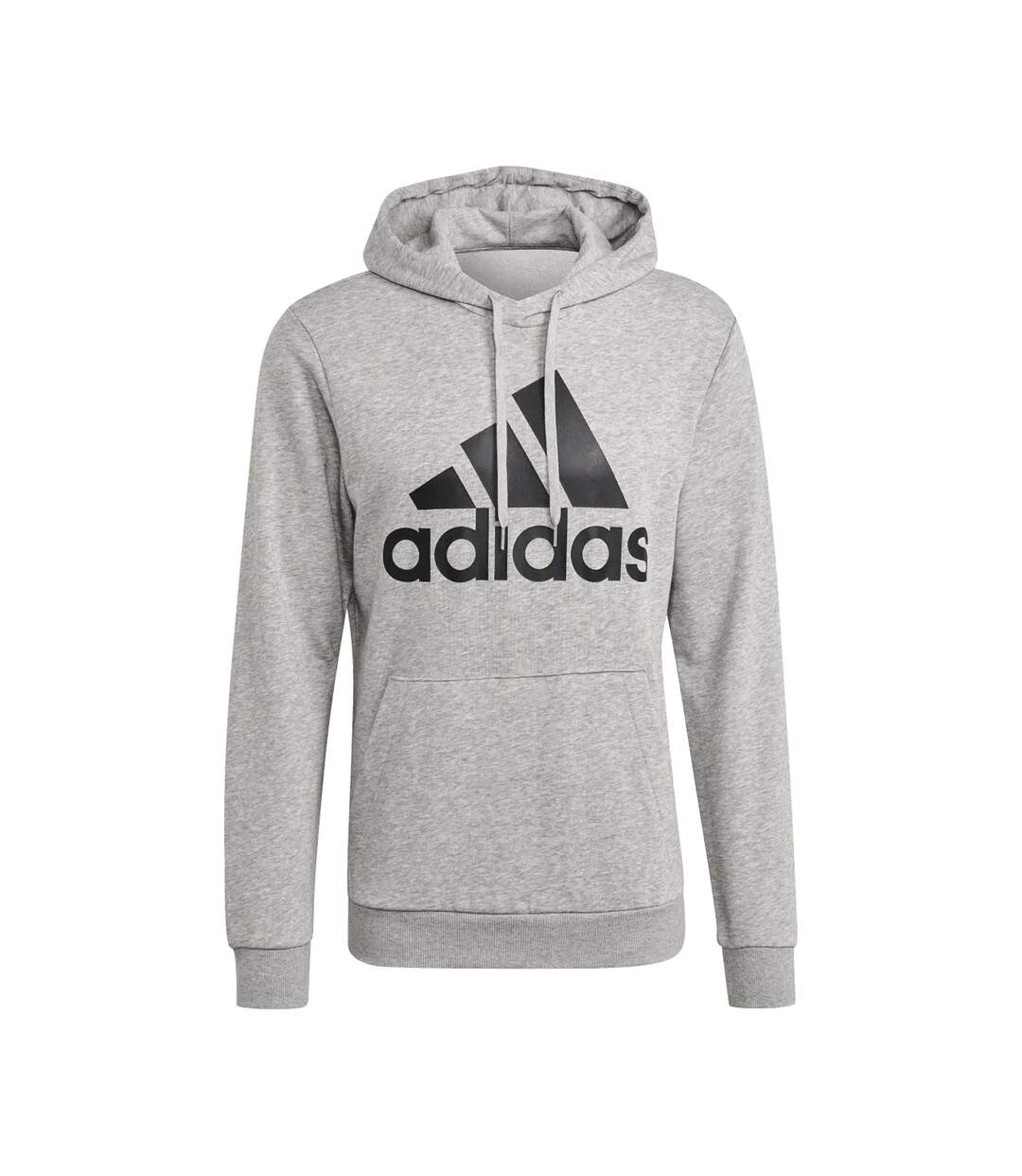 Mens Essentials Big Logo Hoodie Grey Adidas-1