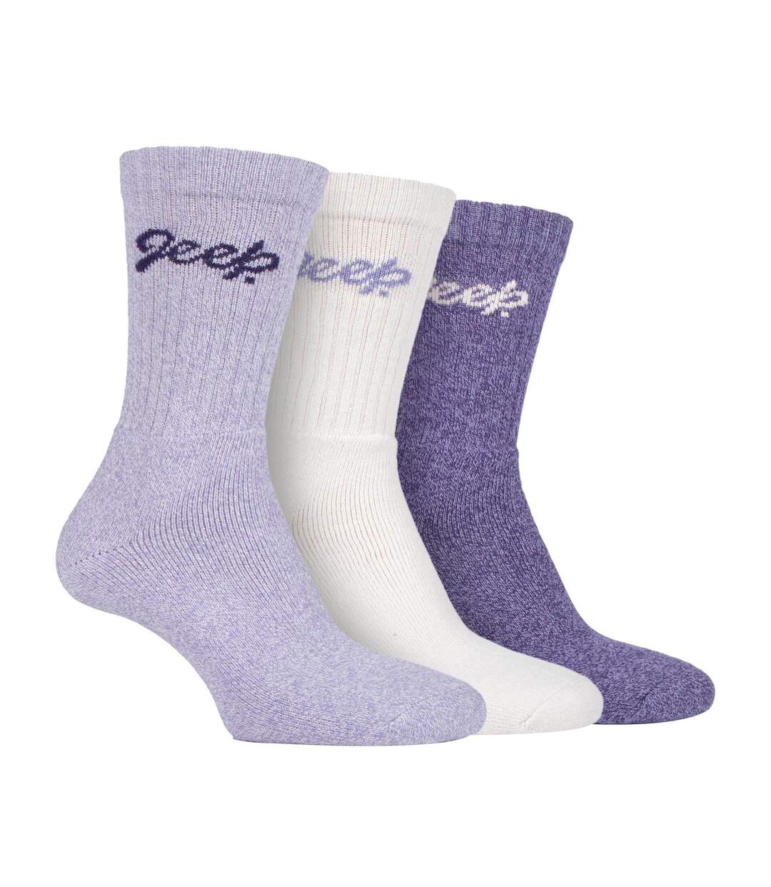 Ladies Ribbed Outdoor Boot Socks - 3 Pack, Reinforced Heel and Toe Hiking Socks-1