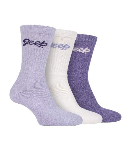 Ladies Ribbed Outdoor Boot Socks - 3 Pack, Reinforced Heel and Toe Hiking Socks