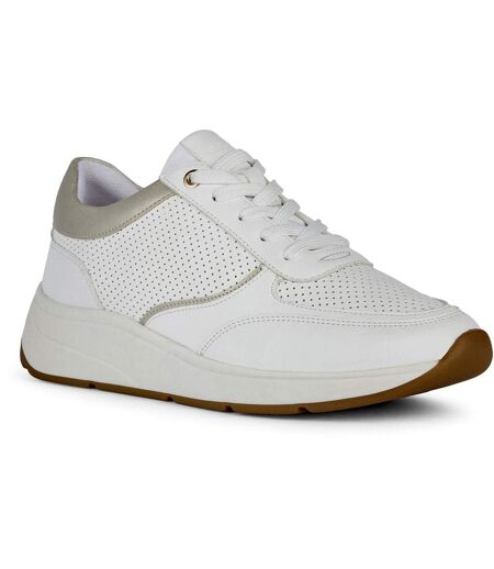 Geox Womens/Ladies D Cristael E Sneakers (White/Gold) - UTFS10673