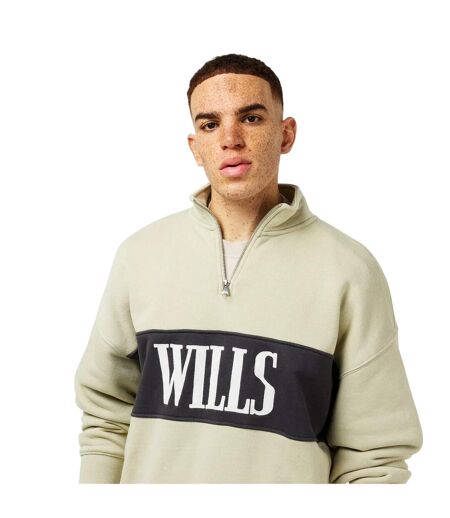 Mens Logo Zip Neck Relaxed Fit Sweatshirt Pistachio Jack Wills