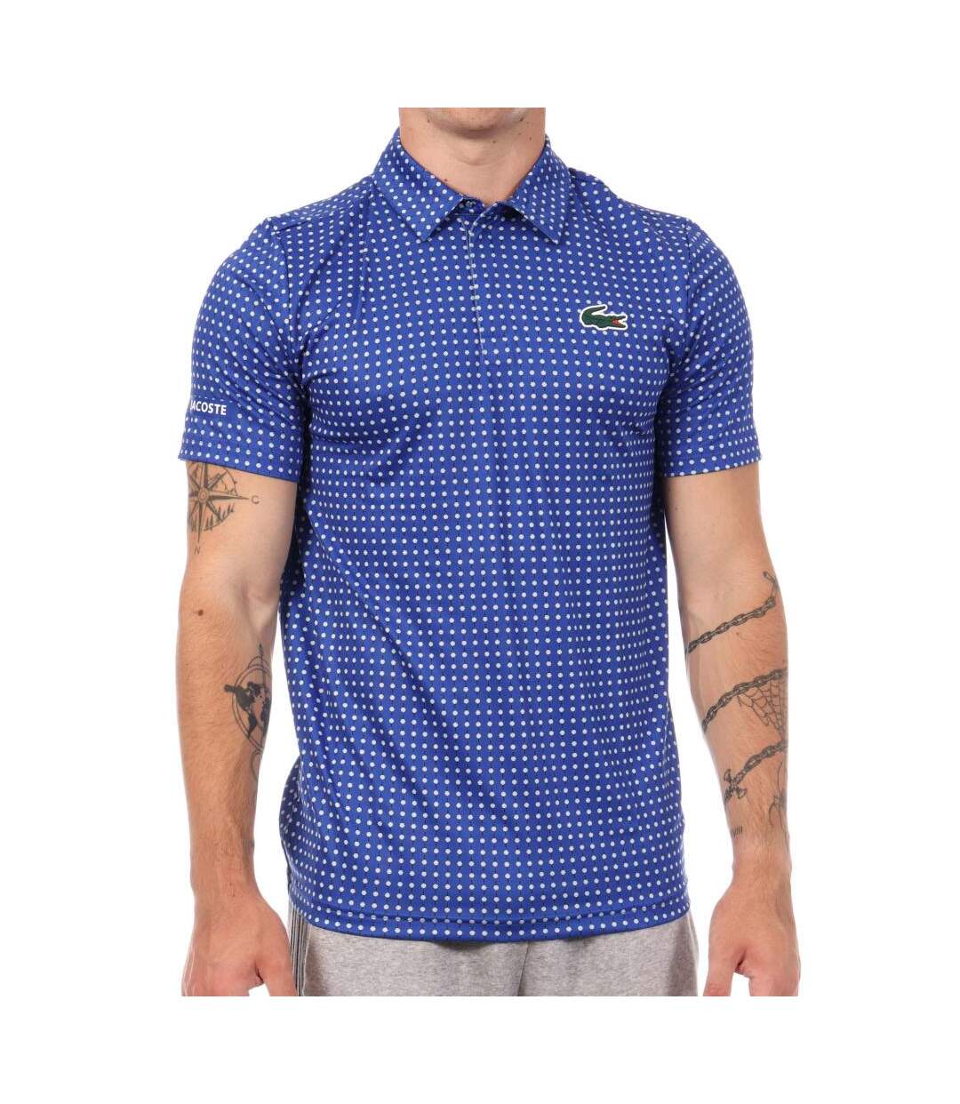 Polo bleu électrique homme lacoste dh5348-1