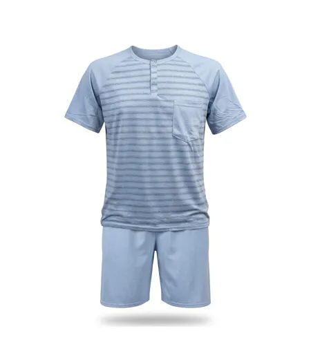 OZABI Ensemble Pyjama Pyjama Court Homme Coton