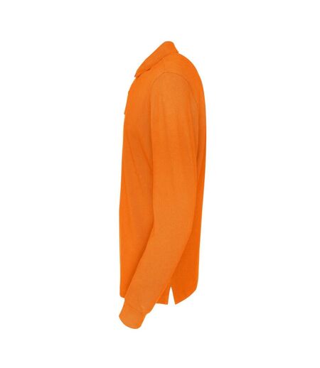 Cottover Mens Pique Long-Sleeved T-Shirt (Orange) - UTUB525