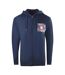 Mens Asymmetric Box Full Zip Hoodie Navy Blue Cavalli Class-1