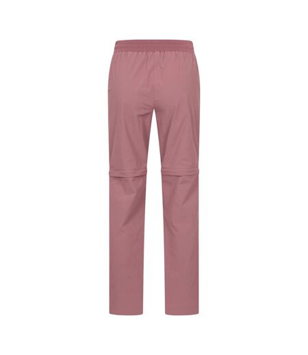 Womens/ladies Explorer Zip-off Hiking Trousers Dark Pink Mountain Warehouse