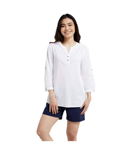 Mountain Warehouse Womens/Ladies Petra Relaxed Fit 3/4 Sleeve Shirt (White) - UTMW358