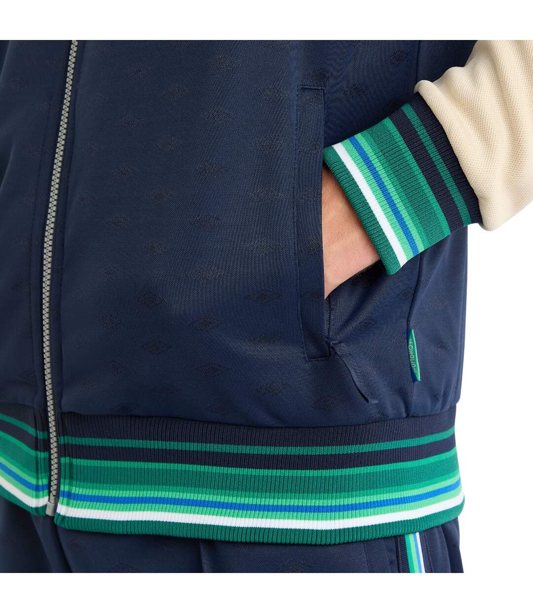 Mens monogram anthem jacket dark navy/fog/peppermint green Umbro-4