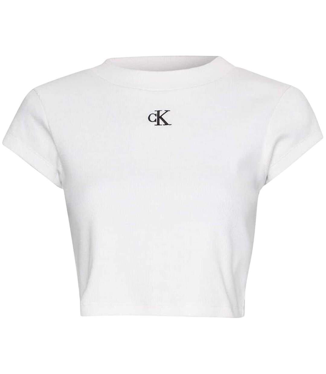 T-shirt Court Motif/style Monochrome Femme Blanc Calvin Klein-2