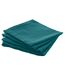 Lot de 4 Serviettes de Table Chambray 40x40cm Bleu Canard-1