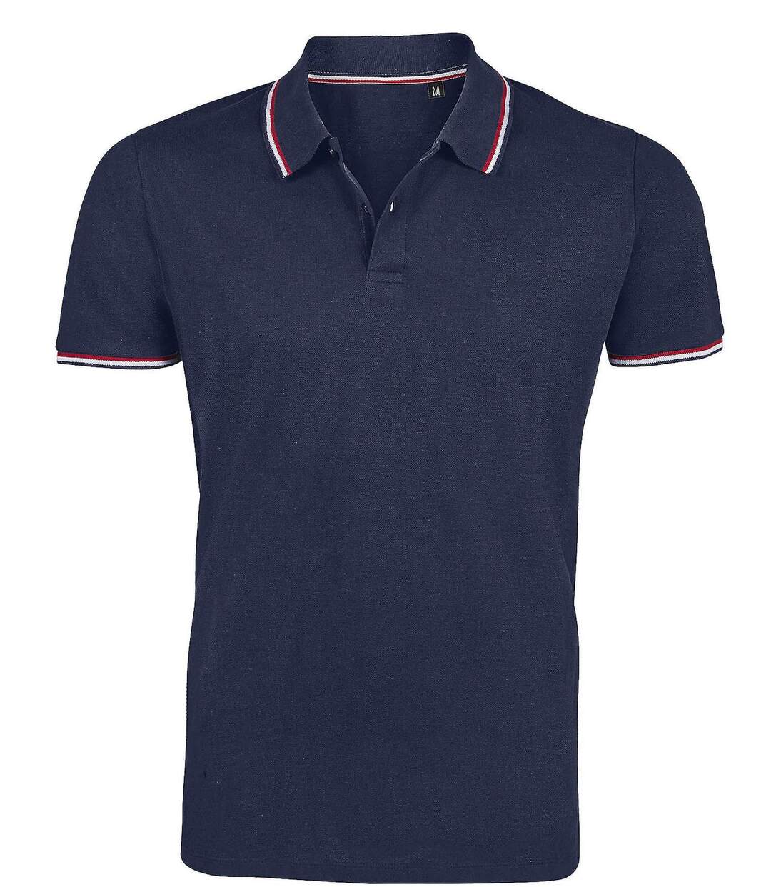 Polo homme liseret bleu blanc rouge - 02949 - bleu marine