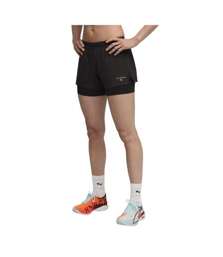 Mens Hyrox Performance 2 In 1 Running Shorts  Black Puma