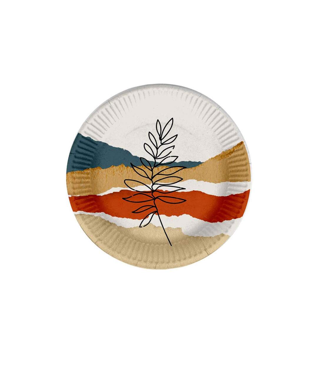 Lot de 10 Assiettes en Carton Abstract 18cm Multicolore-1