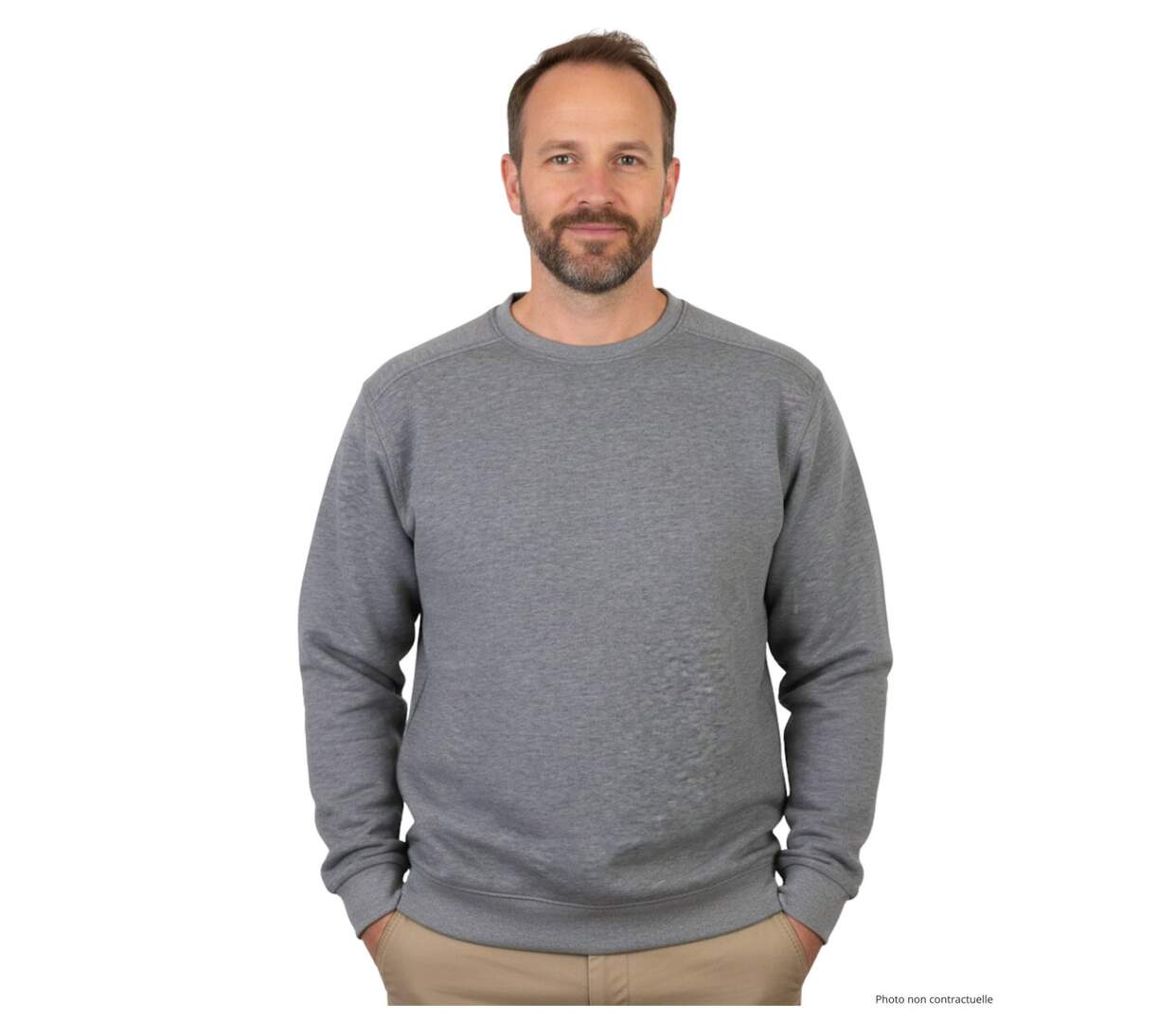 Sweat uni ras cou E213-2