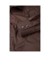 Russell Collection Mens Long Sleeve Easy Care Fitted Shirt (Chocolate)