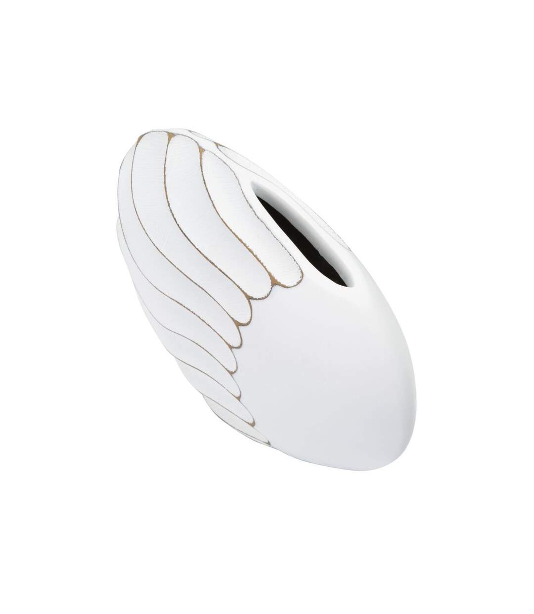 Vase Design en Relief Lines 34cm Blanc-3