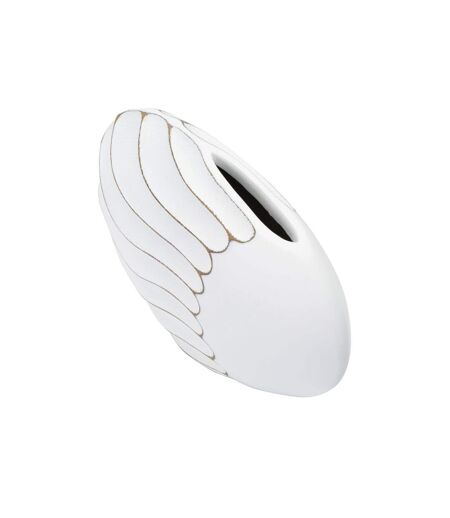 Vase Design en Relief Lines 34cm Blanc
