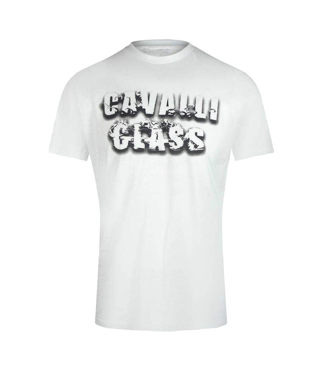 T-shirt Motif Fumée Homme Blanc Cassé Cavalli Class-1