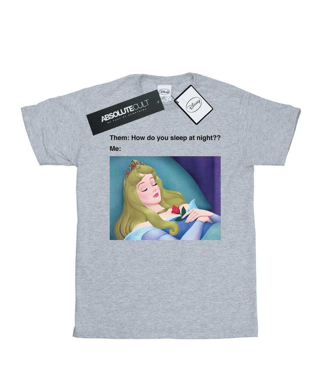 Disney - T-shirt SLEEPING BEAUTY MEME - Femme (Gris chiné) - UTBI16860-1