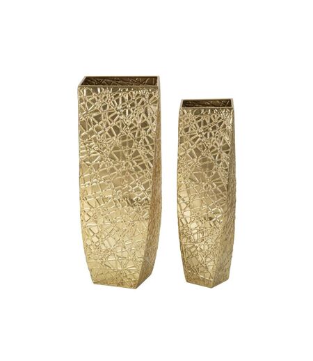 Lot de 2 Vases en Métal Squer 90cm Or