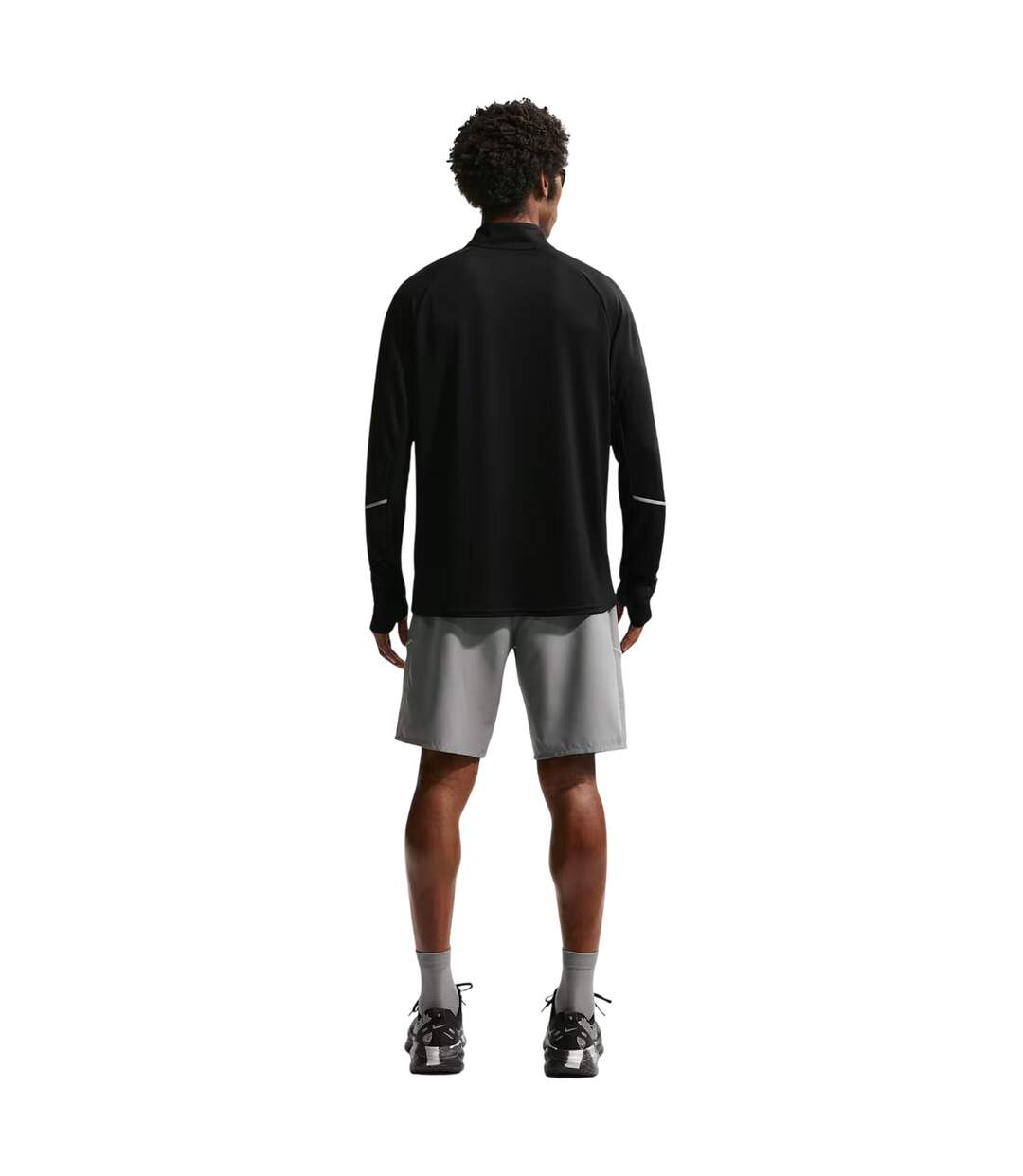 Mens Miler Dri-fit Quarter Zip Running Top Black Nike-2