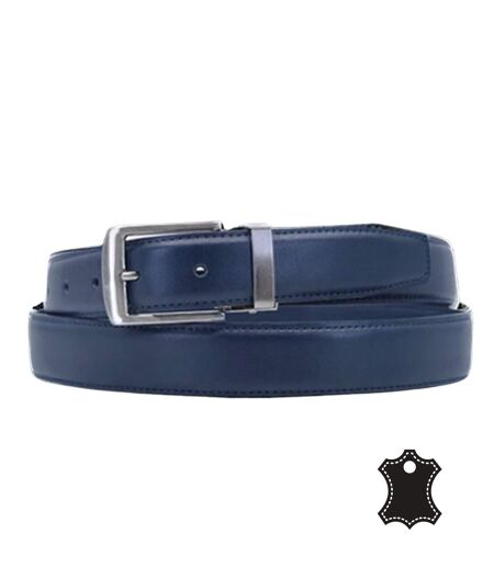 Ceinture en cuir de couleur bleu marine homme - Sangle réglable