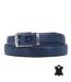 Ceinture en cuir de couleur bleu marine homme - Sangle réglable-1