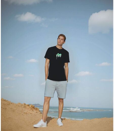 T-Shirt Manches Courtes -  Homme - Col Rond - Couleur Noir