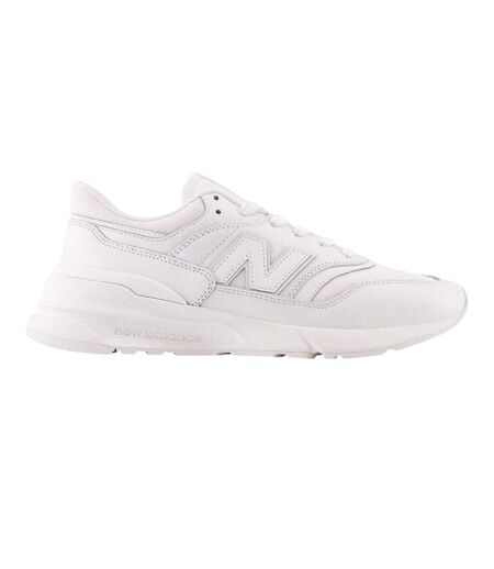 Mens 977r Leather Flat Trainers White New Balance