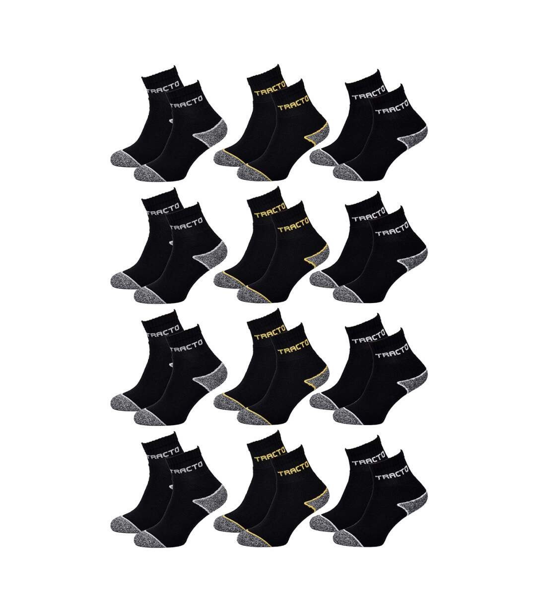 Chaussettes de Travail TRACTO pour Homme Résistance et Qualité Pro - Pack de 12-2